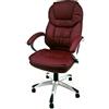 Notek Poltrona ergonomica presidenziale da Ufficio e Studio Professionale in ecopelle Colore Bordeaux - modello Roger
