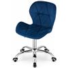 NMK HOME Sedia Velluto Scrivania - Sedia Imbottita Ufficio con Imbottitura Geometrica e Base Cromata