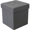 milani home - pouf quadrato, tessuto, seduta poggiapiedi, grigio scuro, 38 x 40 x 38 cm
