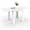 IDMarket - Tavolo da pranzo allungabile DONA 4-8 persone bianco 80-160 cm