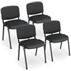 BASETBL Sedia Visitatori Pratica, Sedie Impilabili, Sedie da Conferenza, Sedia Impilabile con Struttura in Metallo Robusta e Schienale Imbottito, Stile Business, Set da 4 Sedie