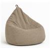 chilly pilley® pouf a sacco in velluto a coste con imbottitura in EPS - cuscino del sedile, cuscino da gioco, molti colori (Beige, 65x85)