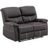 Vente-unique - Divano relax 2 posti Canby - similpelle - marrone