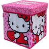 CARTOON Pouf Hello Kitty Sanrio per bambini multifunzione contenitore porta oggetti per sedersi 30 cm