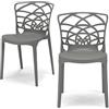 REDÒKASA Set 2 sedie in polipropilene ARMONIA, impilabile, resistente ai raggi UV, design moderno, ideale per sala da pranzo, cucina, sala d'attesa, bar, ristoranti o giardino (2, Cemento)