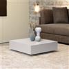 Klaar Design Tavolino basso Square, tavolino da salotto, tavolino basso, tavolino da divano cm.60x60x h.18 (Bianco)