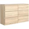 meble masztalerz Cassettiera Camera da Letto con 6 Cassetti - Credenza Soggiorno - Moderna Comò - Cassettiera Alta - Mobiletto con Cassetti - Sonoma 138,5 x 39 x 78,5 cm