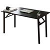 sogesfurniture Tavolo pieghevole, Scrivania da studio per ufficio, Tavolo da pranzo per workstation, Nessuna installazione necessaria, 100x60x75cm, Nero BHEU-LP-AC5BB-100