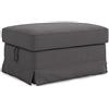 MASTERS OF COVERS Fodera di Ricambio Compatibile con Poggiapiedi IKEA Ektorp, Ektorp Pouf Fodera, Ektorp Poggiapiedi Fodera, Ektorp Sgabello Copri, 82 x 62 x 44 cm (Grigio Scuro, Cotone)