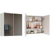 CDF Mobile Bagno con Doppio Specchio Armadietto a Muro 2 Ante 3 Ripiani Sopra Lavabo Spazioso 60 x 60 x 22 cm - Cashmere (beige)