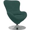 vidaXL Poltrona uovo Verde Scuro Velluto, Poltrona Moderna in Velluto, Sgabello Girevole Elegante, Comodo Sedile per il Soggiorno, Arredo Interno Chic