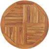 vidaXL Piano Tavolo in Legno Massello di Teak Rotondo 2,5 cm 80 cm