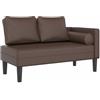 vidaXL Sdraio con Cuscini Marrone in Similpelle, divano letto, divano imbottito, seduta da soggiorno, dormeuse, seduta da salotto, divano 2 posti