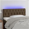 IBUQDDV Testiere Letto Matrimoniale Testiera Letto Matrimoniale Testiera Letto Una Piazza E Mezza Spalliera Letto Matrimoniale Testiera a LED Marrone Scuro 90x7x78/88 cm in Tessuto per Camera Degli Ospiti