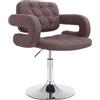 CLP Sedia Lounge Girevole Dublin in Stoffa I Poltroncina Design Chester Regolabile I Sedia con Braccioli Imbottita, Colore:Marrone