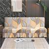 DOTBUY-SHOP Copridivano Senza Braccioli con Gonna, Stampa Foglie Copridivano Clic Clac 1/2/3 Posti Copridivano per Divano Letto Pieghevole Fodera per Divano Letto (Foglie Gialle,190~225cm)