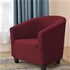 Hearda Copripoltrona 1 Posto, Jacquard Tinta Unita Copripoltrona, Elastico Copri Poltrona con Braccioli, Antiscivolo Cocktail Copri Poltrona, per Soggiorno Camera da Letto Club (Rosso)