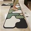 Hixingo Tappeto Cucina in Diatomite, Passatoia Cucina Antiscivolo Lavabile Tappeti da Cucina, Puzzle Creativo Tappeto da Cucina Tappeto da Bagno Tappetino per Doccia (40x180cm,Verde Nero)