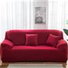 Odot Copridivano 4/3/2/1 Posti Poliestere Colore Scuro, Copridivano Elasticizzato Universale, Copri Divano AntiGraffio, Copri Divano con Braccioli, Fodera Divano Antiscivolo (2 posti,Rosso)
