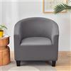 Morbuy Copripoltrona 1 Posto Elasticizzato Universale, Poltrona Club da Cocktail Chesterfield Lavabile Rimovibile Antiscivolo Copertura con Braccioli (Grigio Scuro)