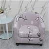 FANSU Copripoltrona Chesterfield Elasticizzato 1 Posto, 2-Pezzi Elegante Moda Stampa Copridivano Club, Fodere Coprisedia da Cocktail Tub Chair per Bar Camera da Letto Reception (Fiore Grigio Chiaro)