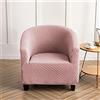Morbuy Copripoltrona 1 Posto Elasticizzato Universale, Poltrona Club da Cocktail Chesterfield Lavabile Rimovibile Antiscivolo Copertura con Braccioli (Plaid Rosa)