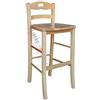 Liberoshopping Sgabello Snack in Legno massello con Schienale Altezza 67 cm (Naturale)