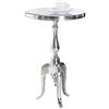 Lnxp Tavolino da salotto antico barocco, rotondo, argento, 55 cm