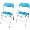 milani home MilaniHome.it - Set di 2 Sedie Slim Pieghevoli Blu Color 637 con Comoda Imbottitura nella Seduta per Ospiti, Ufficio, Casa, Campeggiodi coloreBlu