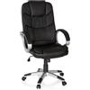 MyBuero 722300 Sedia direzionale XXL con braccioli RELAX BY155 ecopelle nera sedia da ufficio ergonomica imbottita