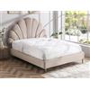 Vente-unique - Letto Conchiglia 160 x 200 cm - Velluto - Beige - LIVAYA