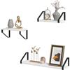 EUGAD Set di 3 Mensole da Muro, Pensili da Cucina, Mensole per Bagno, Soggiorno, Camera da Letto, Scaffali da Parete in Legno e Metallo, Nero + Bianco, 60x15x11cm e 30x15x11cm