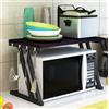 LANTUS Scaffale per Forno a Microonde, Mensola per Forno a Microonde Scaffale della Microonda della Cucina Organizzatore a 2 Ripiani, Fino a 25 kg (57 * 38 * 38cm -Z nero)