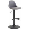 CLP Sgabello Design Kiel In Similpelle I Sgabello Cucina Girevole E Regolabile I Sgabello Da Bar Imbottito | Colore grigio Colore del telaio nero