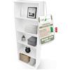 CDF Libreria Scaffale Moderna con Ripiani Aperti in Bianco Alto 60 cm | Scomparti a vista, libri e documenti, decorazioni, soggiorno e studio, organizzazione domestica, mobile verticale