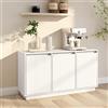 BaraSh Credenza Bianca 111x34x60 cm in Legno Massello di Pino,Credenza,Credenza Soggiorno,Credenza Moderno,Credenza Salvaspazio,Mobile da Cucina/Soggiorno