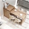 ROOMART Isola Milano - Tavolo da Cucina con Vano Portaoggetti, Armadio, Larghezza 160 x 85 x 60 cm, Moderno e Salvaspazio (Quercia)