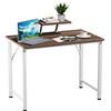 Rcynview Scrivania Gaming con Supporto Monitor da Scrivania Ufficio, Tavolo da Lavoro Computer Facile da Montare, Scrivanie PC per Arredamento Casa Ufficio Cameretta, 80x40x74cm Desk Marrone Vintage