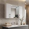Kiamami Valentina - Specchio contenitore con due pensili rovere bianco effetto legno