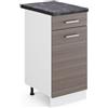 Vicco Livinity mobiletto base per cucina R-line, Grigio/Bianco, 40 cm, PT Antracite