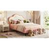 BestAlice Letto per bambina 90×200cm, letto principessa nuvola, letto imbottito per bambini, struttura per bambina, testiera LED, con rete a doghe, testiera regolabile, PU,rosa(90x200cm rosa)