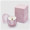 EDG Enzo De Gasperi Candela Profumata Uovo 12x8cm Rosa in Vetro Decorazione Pasquale Moroccan Rose