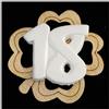 DLM Bomboniere DLM30758 (Kit 12 Pezzi) Calamita Magnete Quadrifoglio in Legno e Gessetto per 18 Diciottesimo Compleanno Segnaposto Pensierino Confettata bomboniera Regalo
