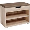 Vicco Panca scarpiera da ingresso Rolfe, Sonoma, 60 x 45 cm, per la conservazione delle scarpe e compatibile con i mobili Rolfe