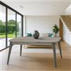 Yellowshop - Tavolo da Pranzo Allungabile MERCURIO - Design Moderno, Gambe in Legno, Piano in Vari Colori - Made in Italy - L160/240xP90 cm (Cemento)
