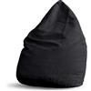 Lumaland Poltrona Sacco Pouf Puff Luxury XL Plus Comfortline 220 lt Cuciture rinforzate Nero