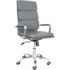 Cribel Poltrona Mito Presidenziale in Finta Pelle e Metallo Cromato, Design Elegante e Confortevole, Ideale per Ufficio, Studio, Casa o Sala Riunioni, Colore Grigio, 56 x 61 x 117 cm