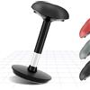 FLEXISPOT New Ergonomie Wobble - Sgabello da Ufficio, con poggiapiedi ergonomico, Regolabile in Altezza, Perfetto per sedersi a Terra (NERO)