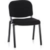 HJH Office 704000 Sedia da Conferenza Rivestita Xt 600 Con Schienale, Riunioni e Attesa, Tessuto Nero