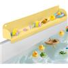 AGPTEK Paraspruzzi per vasca da bagno da 61 cm, con 10 ventose, in silicone, paraspruzzi per vasca da bagno, vassoio giocattolo per bambini, universale, per bagno, lavello della cucina (giallo)